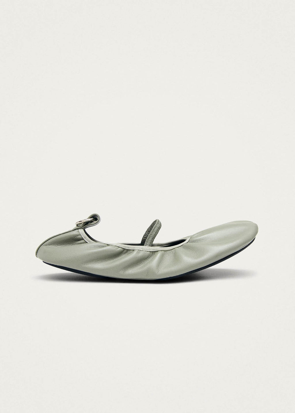 Naira Barefoot Green Leather Ballet Flats