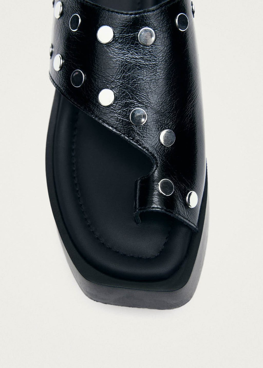 Nova Studs Black Leather Sandals