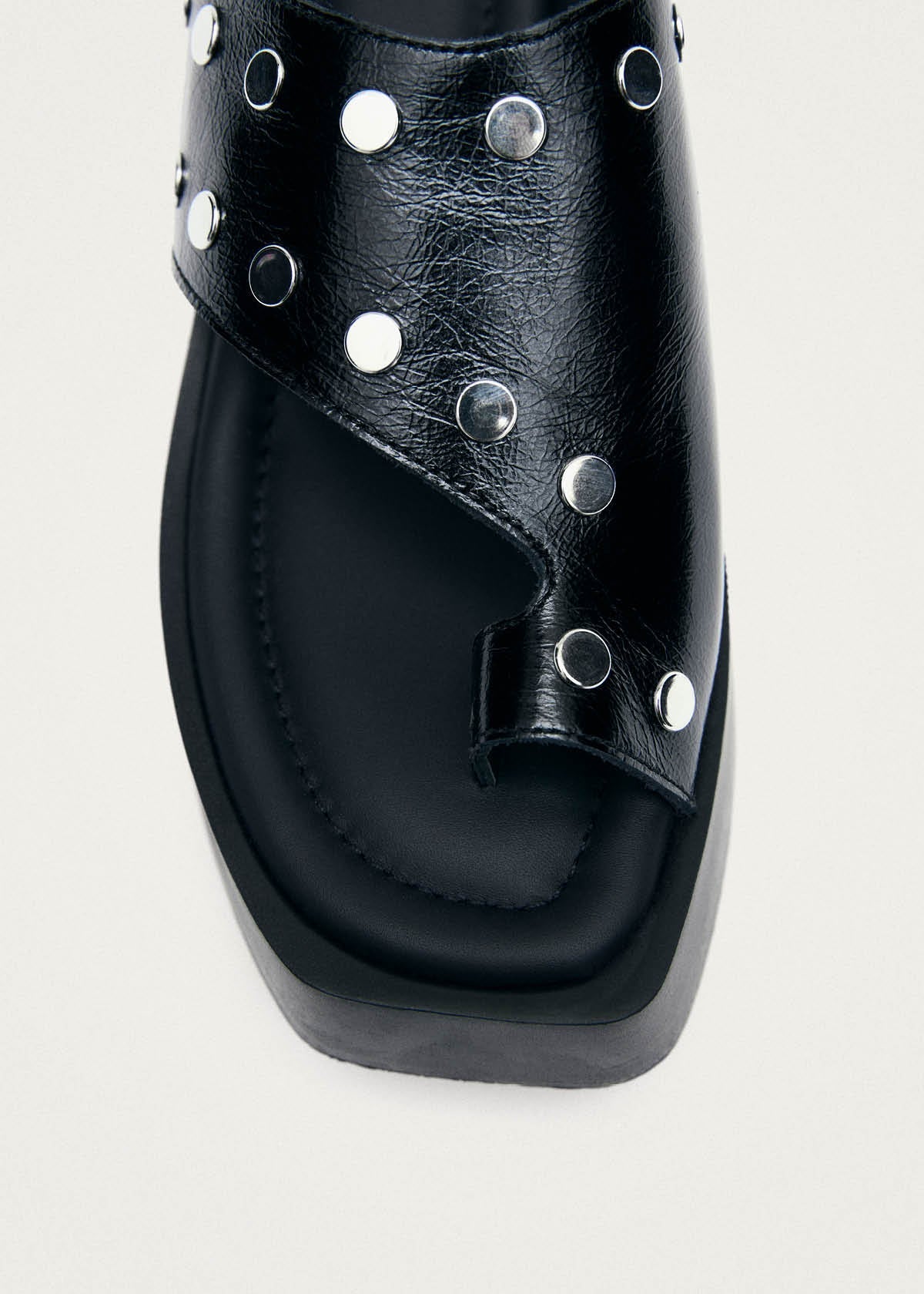 Nova Studs Black Leather Sandals