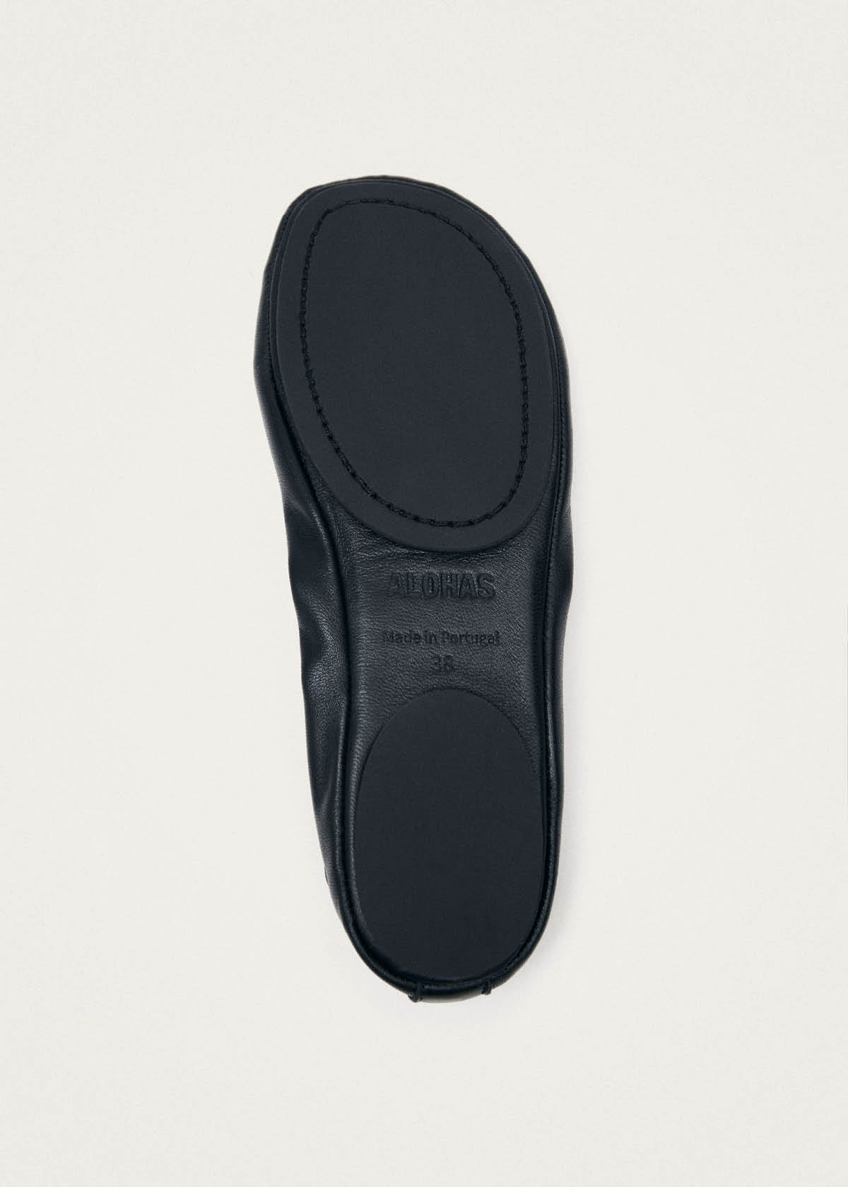 Rosalind Barefoot Black Leather Ballet Flats