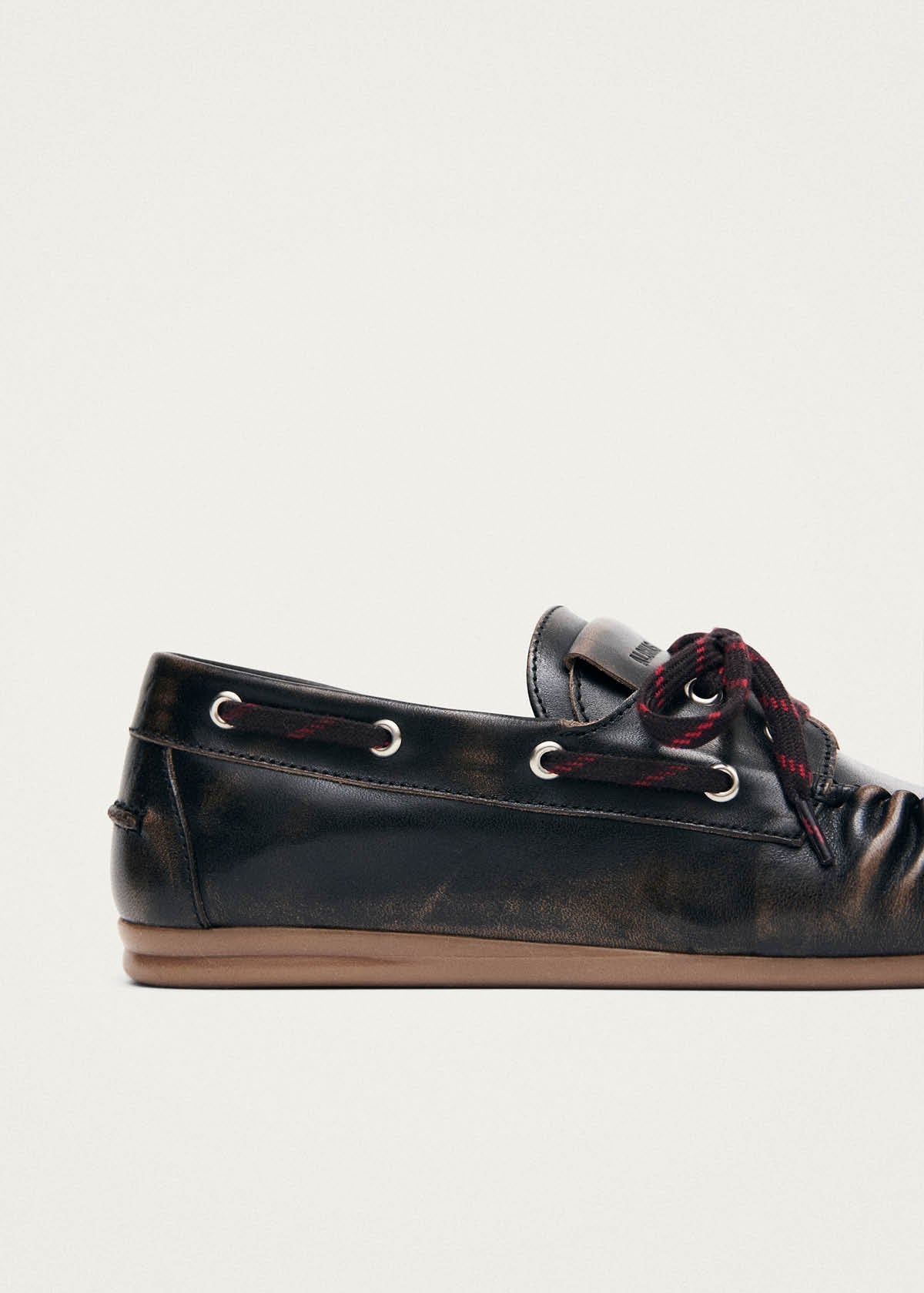 Rowan Sporty Vintage Effect Brown Leather Loafers
