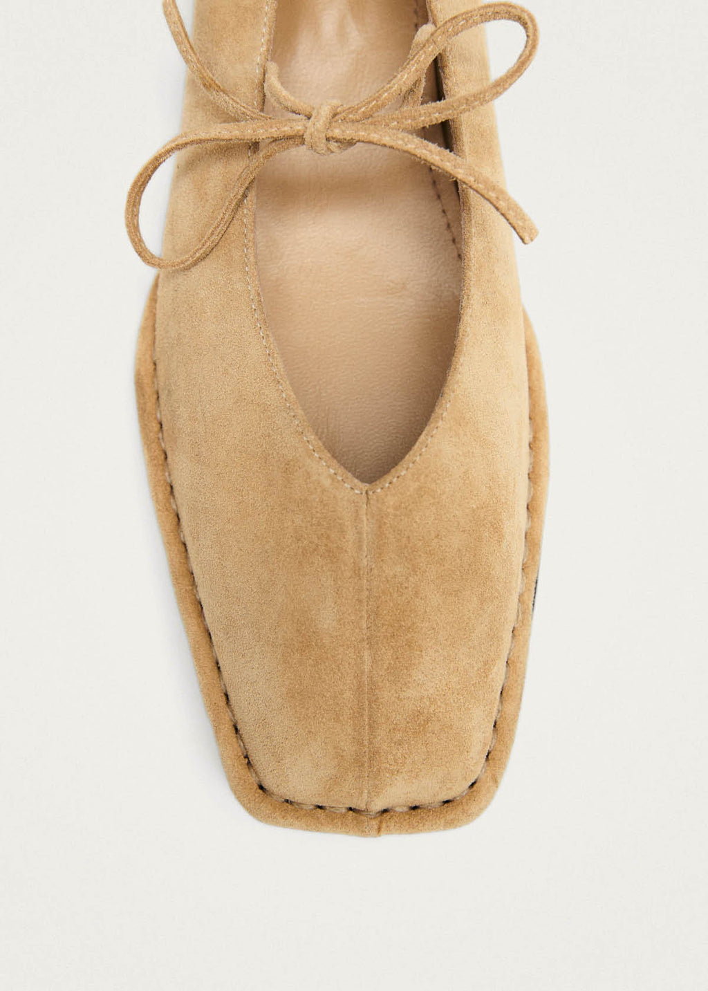 Sway Suede Beige Leather Ballet Flats