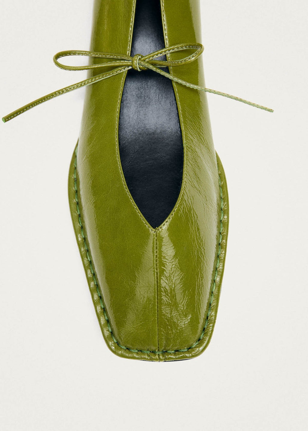 Sway Patent Green Leather Ballet Flats